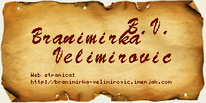 Branimirka Velimirović vizit kartica